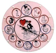 Handcrafted Mothers Day Lippan Art Wall Clock